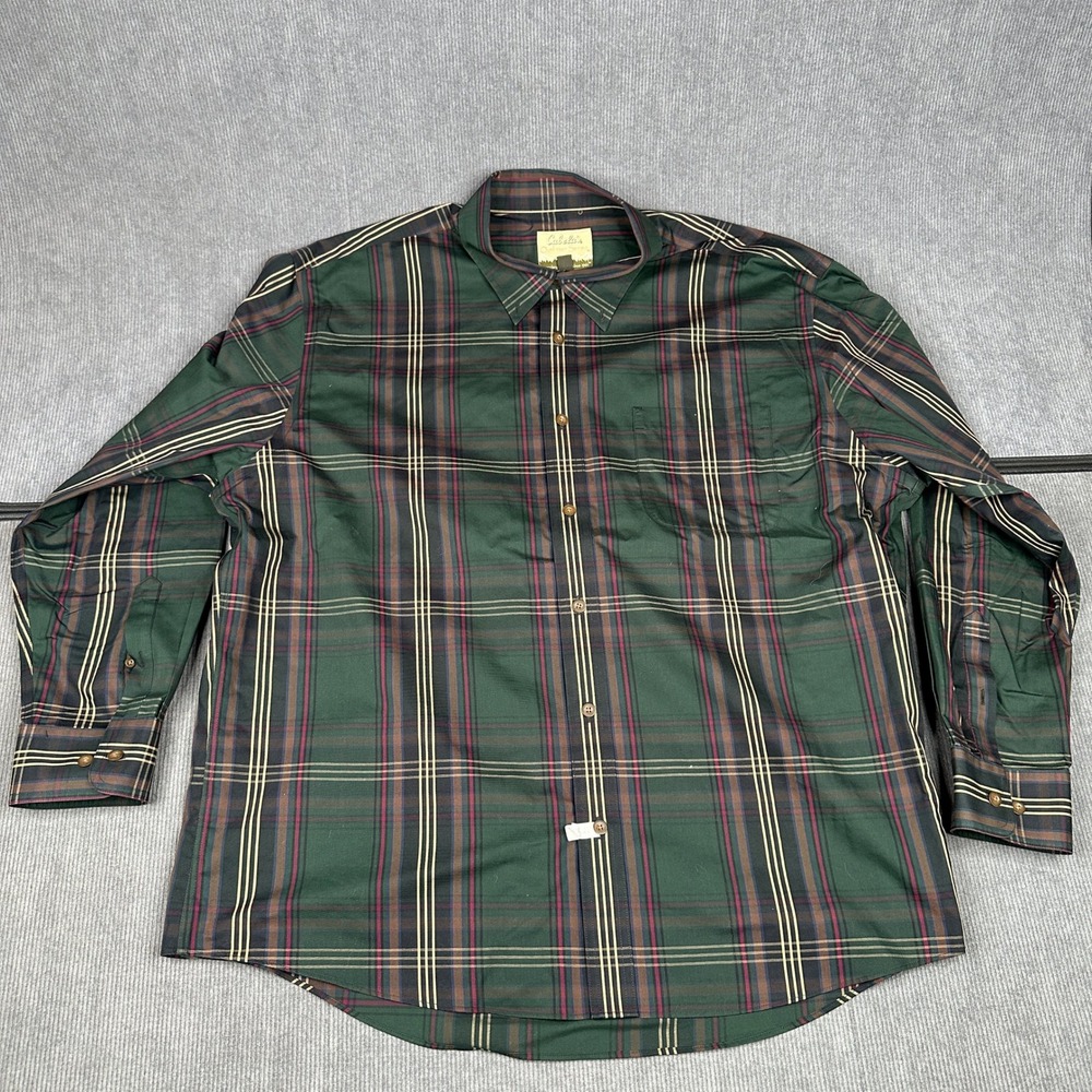 Cabelas Outfitter Series Sz 2XL Green Shirt Long Sleeve L/S